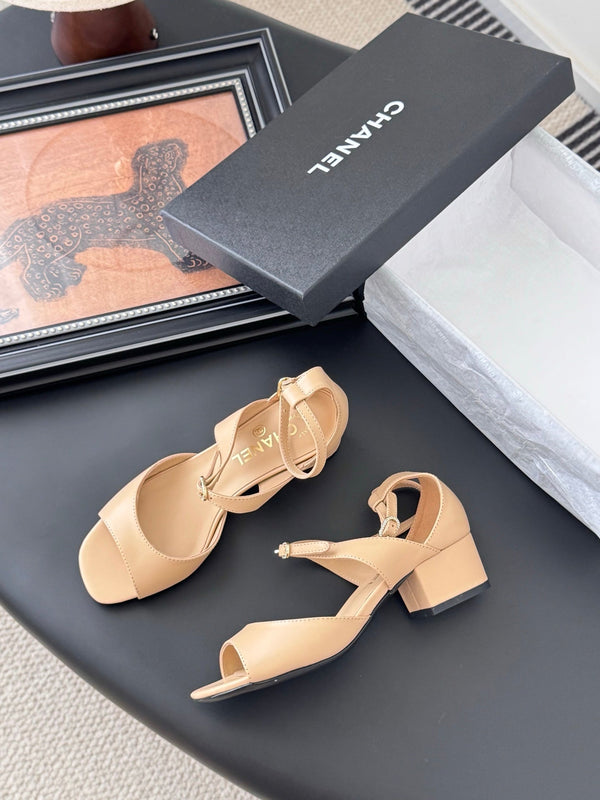 CC 25B Mary Janes Tacco Alto 55mm Pelle di Pecora Beige