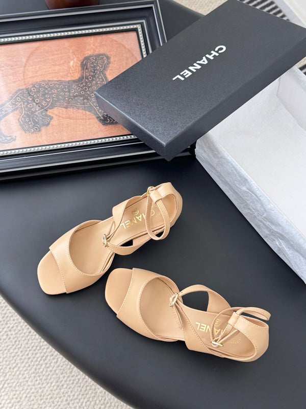 CC 25B Mary Janes Tacco Alto 55mm Pelle di Pecora Beige