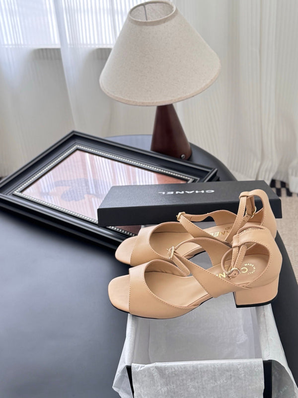 CC 25B Mary Janes Tacco Alto 55mm Pelle di Pecora Beige