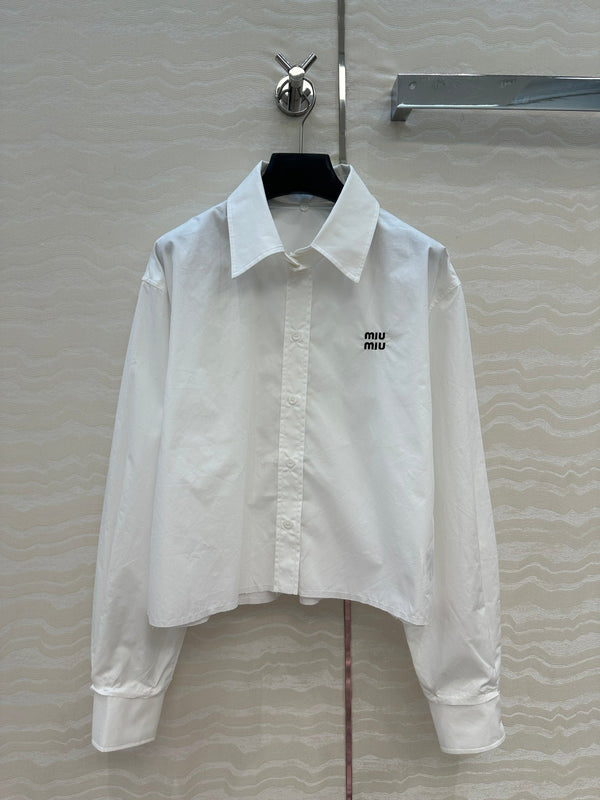 Camicia Miumiu con polsini e colletto staccabili in cotone bianco