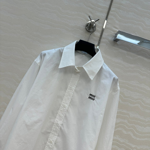 Camicia Miumiu con polsini e colletto staccabili in cotone bianco