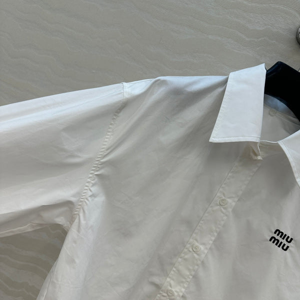 Camicia Miumiu con polsini e colletto staccabili in cotone bianco
