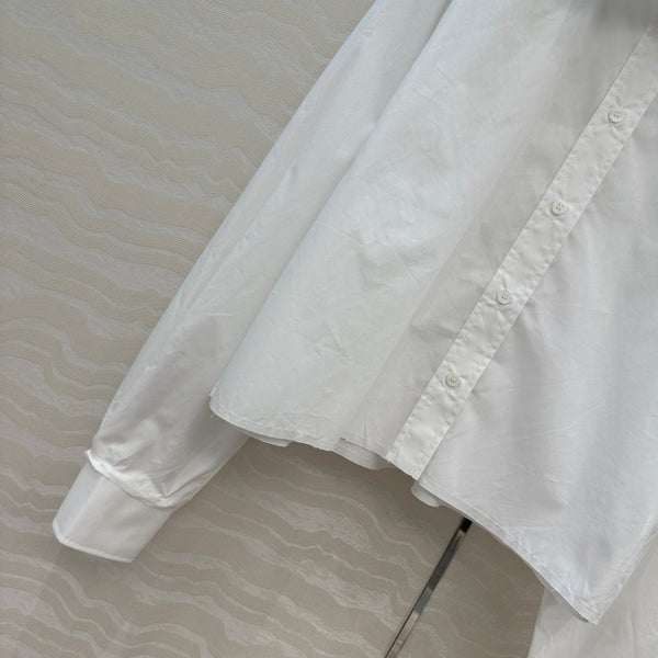 Camicia Miumiu con polsini e colletto staccabili in cotone bianco
