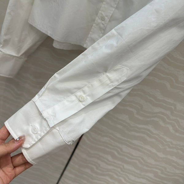 Camicia Miumiu con polsini e colletto staccabili in cotone bianco