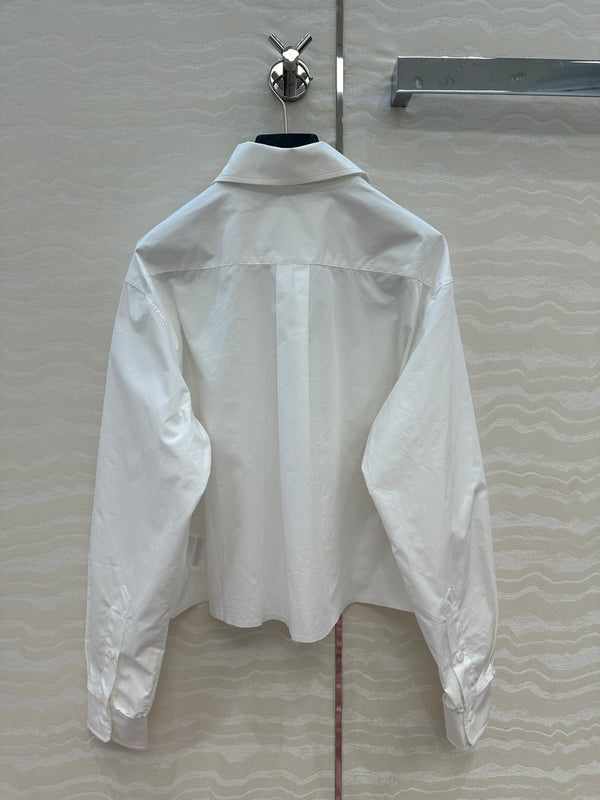 Camicia Miumiu con polsini e colletto staccabili in cotone bianco