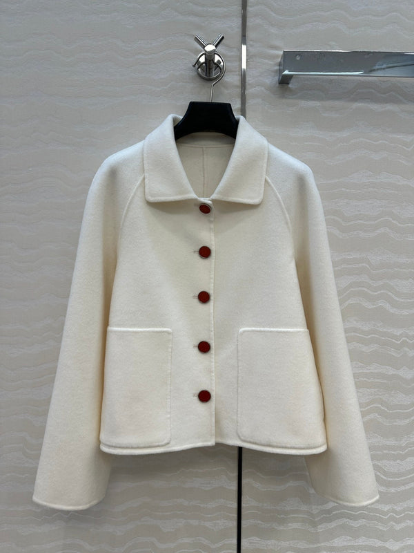 HM Coat White Wool and Cashmere 304571