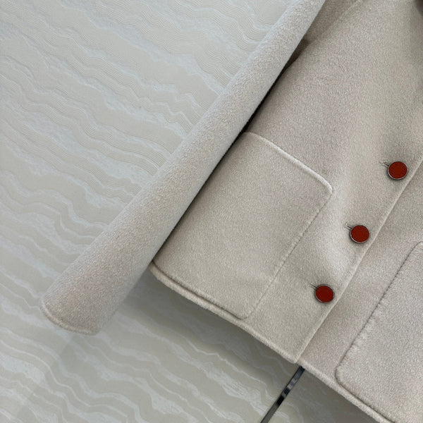 HM Coat Cream Wool and Cashmere 304574