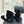 CC Classic Pearl Chain Colorblock Block Heel Ankle Boots Black Suede 473317