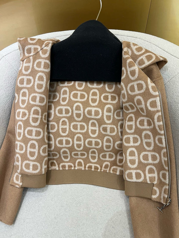 HM 25 Classic Pig Nose Monogram Hooded Coat Brown Cashmere 305170