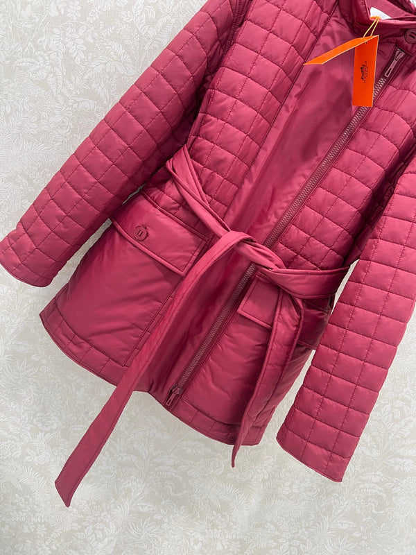 HM 25 Diamond-Guilted Padded Jacket Red Cotton and Polyester 302845