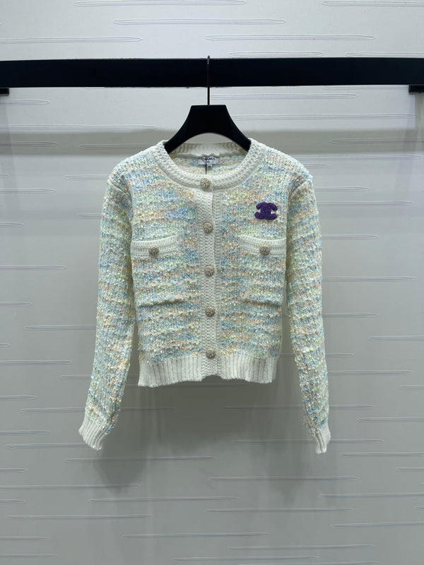 CC 25 Knitted Cardigan Button Blue Wool 305392