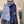 HM 25 Double- Sided Small H Puzzle Scarf 180cm Cashmere Marble Blue Navy Blue 825643