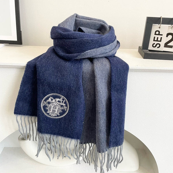 HM 25 Sciarpa 200cm Cashmere Blu 825628