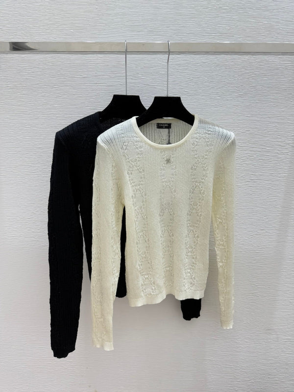 CC 25 Crew Neck Knit Long Sleeve Sweater Wool