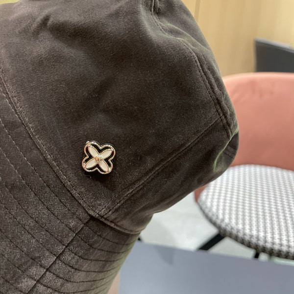 CAPPELLO DA PESCATORE PRA 25 IN CAMOSCIO GRIGIO SCURO 823474