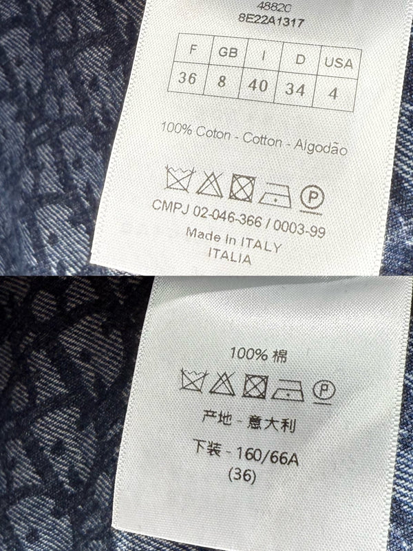 CD 25SS Laser Printed Stripe Pattern Denim Jacket Blue Cotton 306512