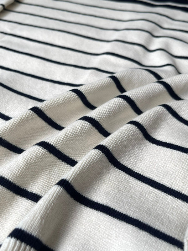 Gucci 25Fw Navy Blue Striped Contrast Knit Cardigan 109556