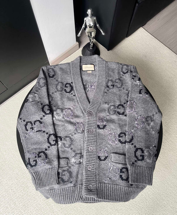 Gucci 25FW Double G Gradient All-Over Print Knit Cardigan 109548