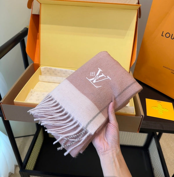 LV Scarf 180cm Pink Cashmere 839518