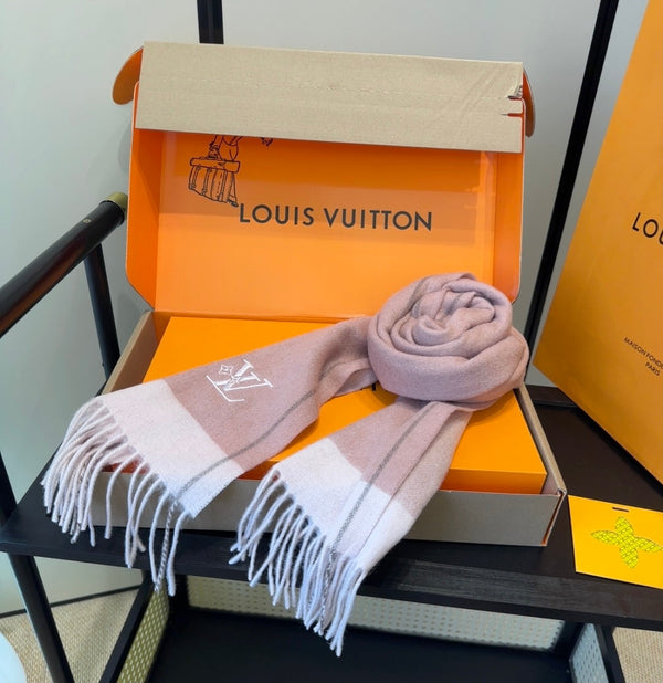 LV Scarf 180cm Pink Cashmere 839518