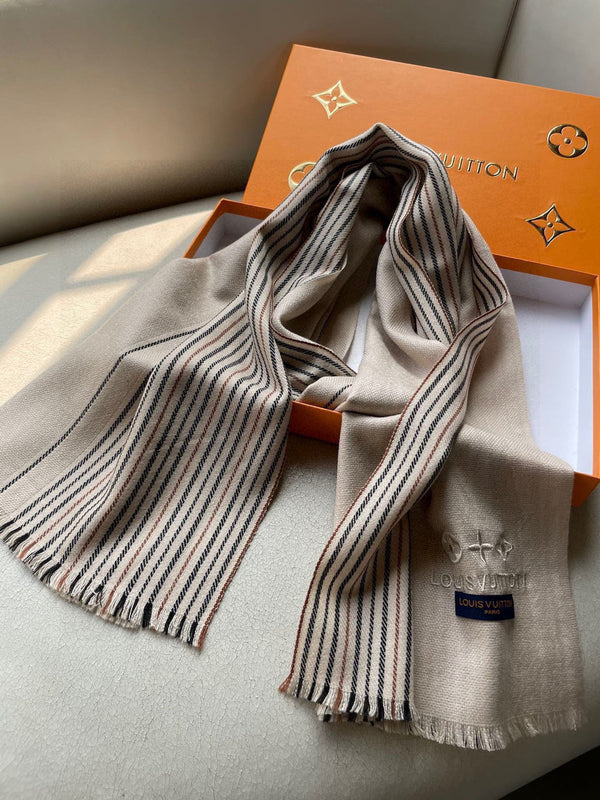 LV Scarf 180cm Plaid Embroidery 838403