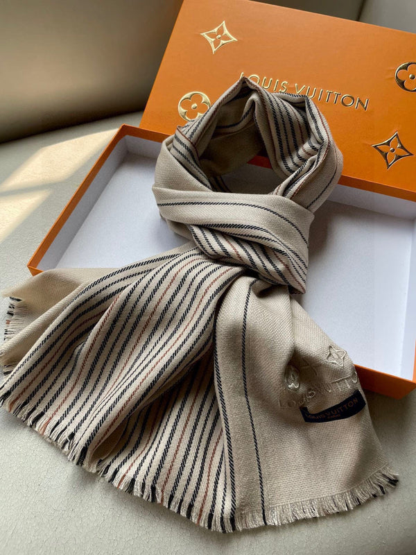 LV Scarf 180cm Plaid Embroidery 838403