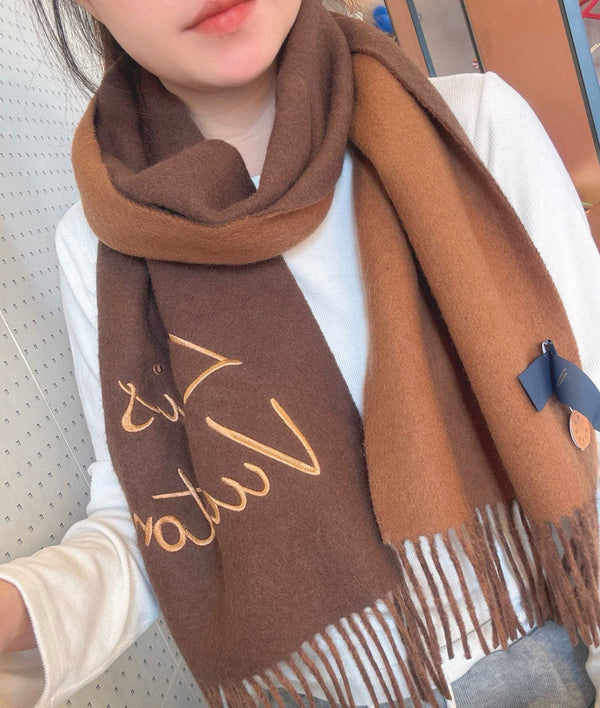 LV Scarf 180cm Double-Sided Sheep Wool 838267