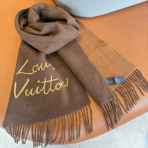 LV Scarf 180cm Double-Sided Sheep Wool 838267