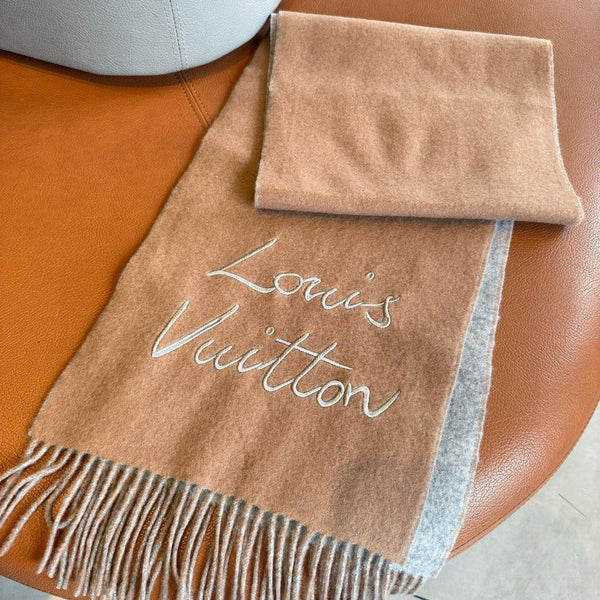 LV Scarf 180cm Double-Sided Sheep Wool 838266