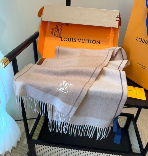 LV Scarf 180cm Brown Cashmere 839517
