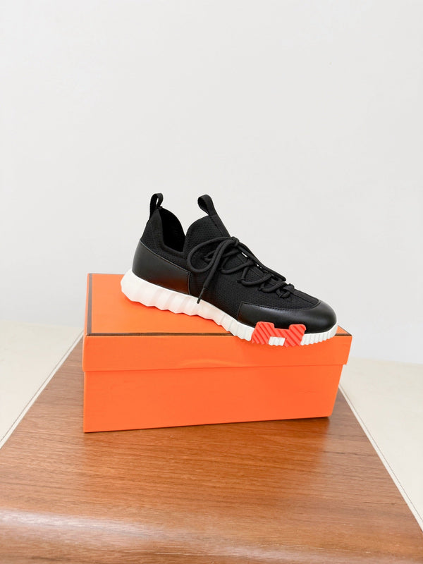 HM 25VS Lift Slip-On Sneakers Black Cowhide Down Fabric 492930