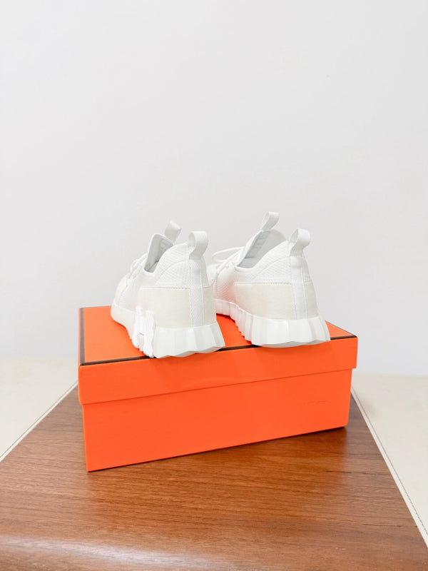 HM 25VS Lift Slip-On Sneakers Full White Cowhide Down Fabric 492931