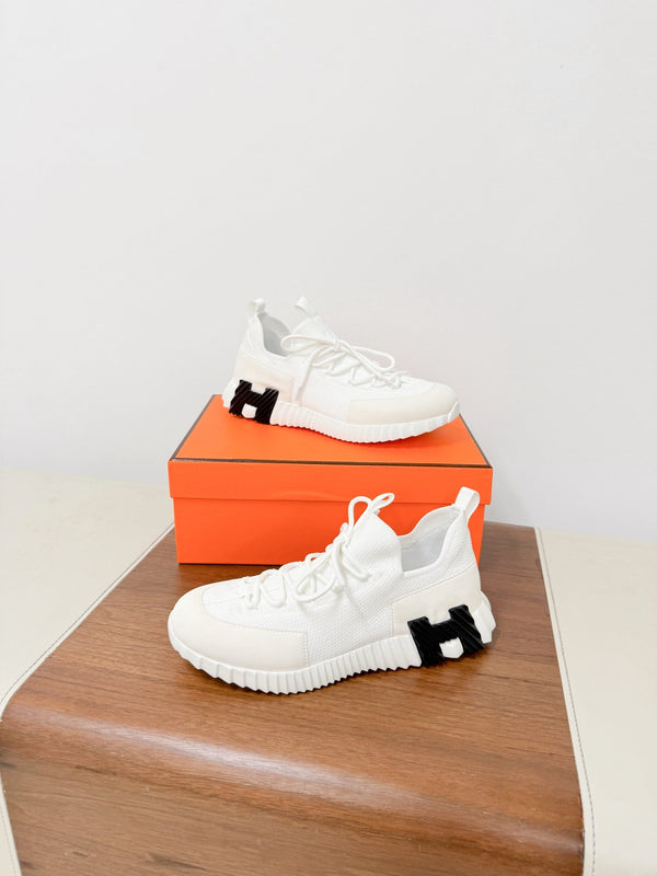 HM 25VS Lift Slip-On Sneakers White Cowhide Down Fabric 492932