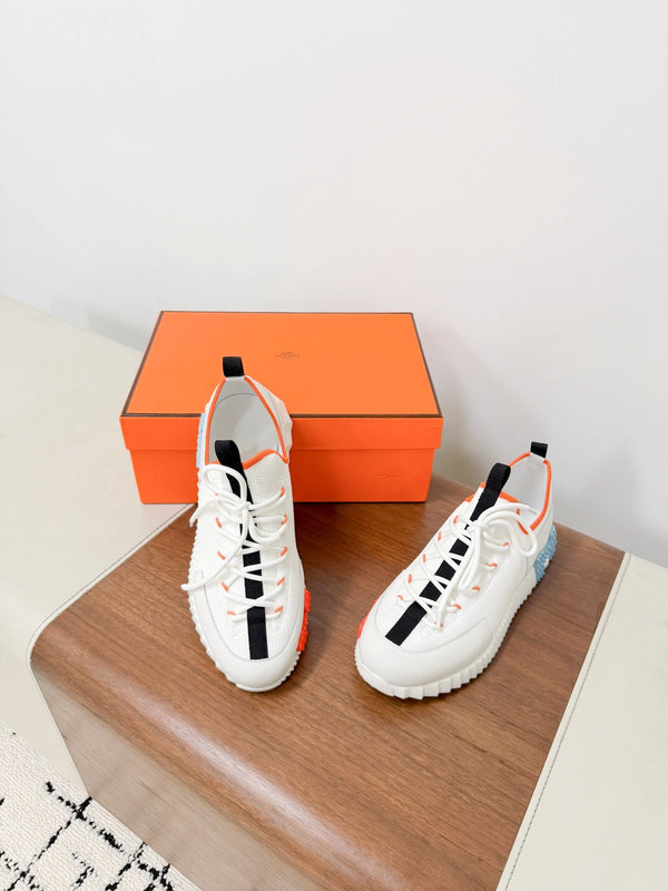 HM 25VS Lift Slip-On Sneakers White Cowhide Down Fabric 492934