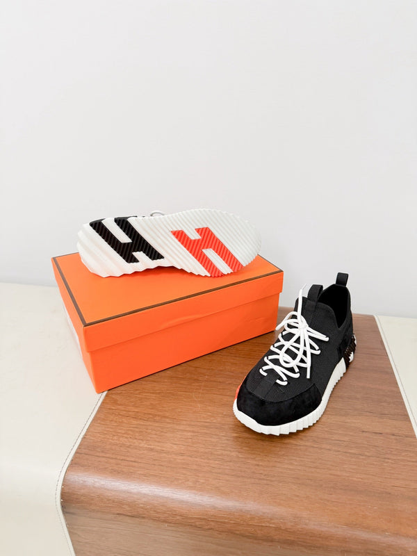 HM 25VS Lift Slip-On Sneakers Black Suede Down Fabric 492936