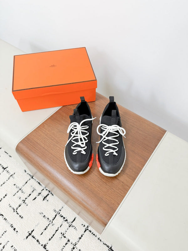 HM Lift Slip-On Sneakers Black Cowhide Down Fabric 492937