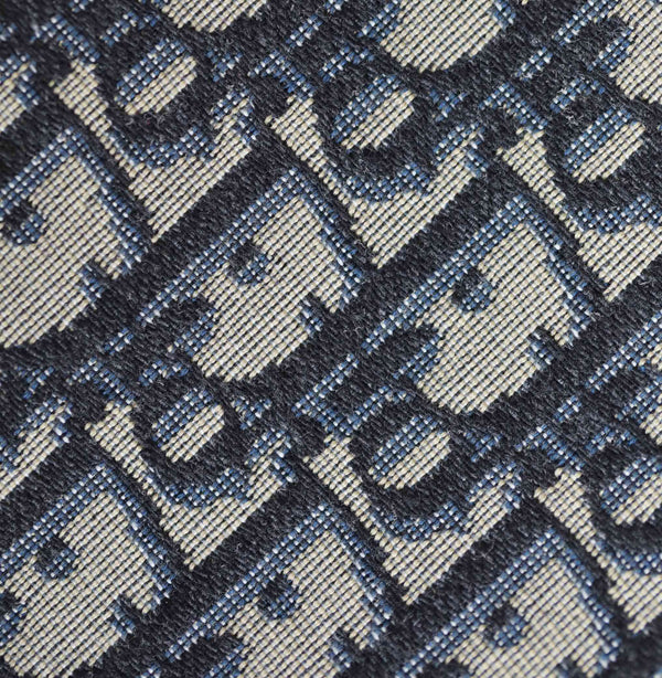 MONTAIGNE MEDIUM 24 BUCKET BAG IN BLUE OBLIQUE JACQUARD CALFSKIN