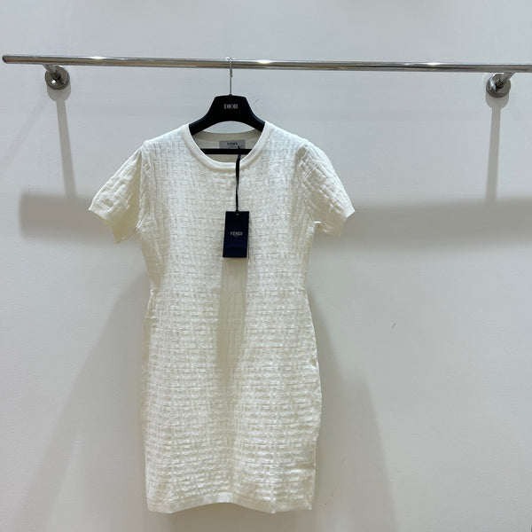 Fendi Letter Jacquard Viscose Short-Sleeves Dress
