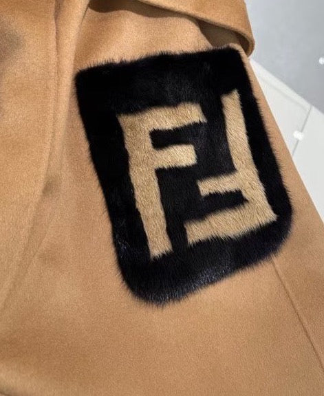 Fendi 25FW Double-Faced Cashmere Mink Heavy Coat