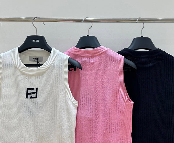 Fendi 25 Pit Stripe Knit Vest Viscose