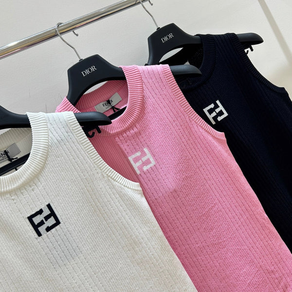 Fendi 25 Pit Stripe Knit Vest Viscose