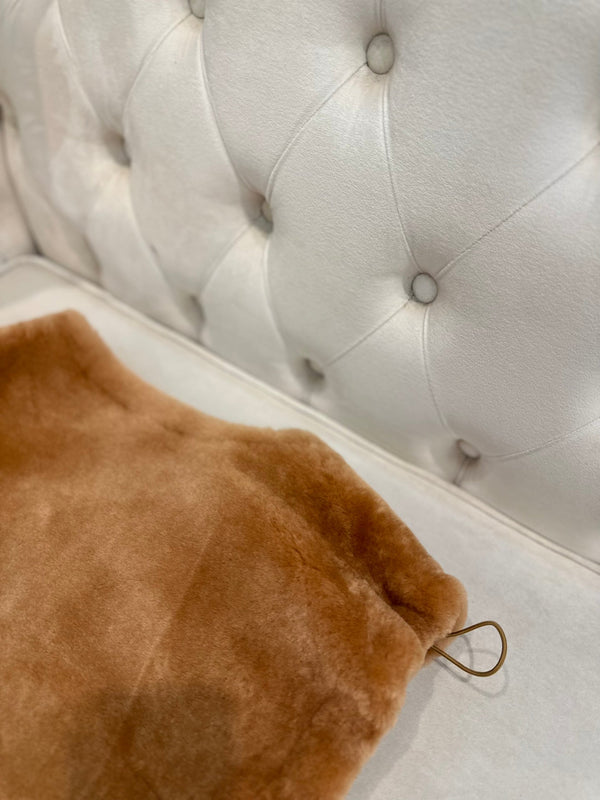 Gilet Fendi 25AW en shearling de mérinos couleur caramel