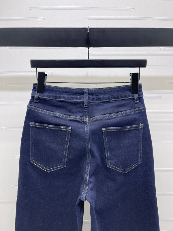 CC 25 Pocket-embroidered Double Cs high-waisted straight-leg jeans