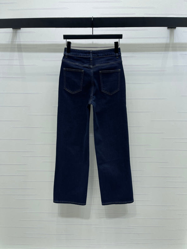 CC 25 Pocket-embroidered Double Cs high-waisted straight-leg jeans