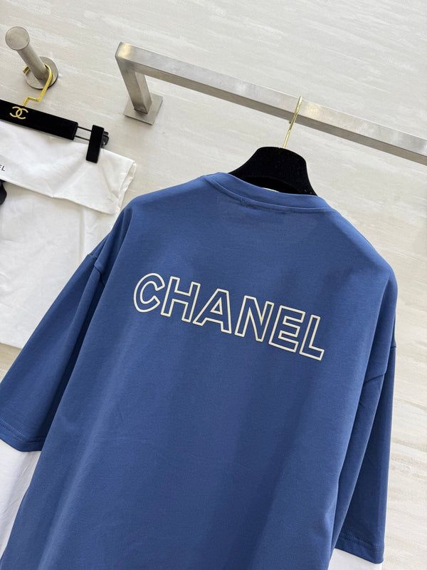 CC 25 Fake Two-Piece Design Long-Sleeved Sweater