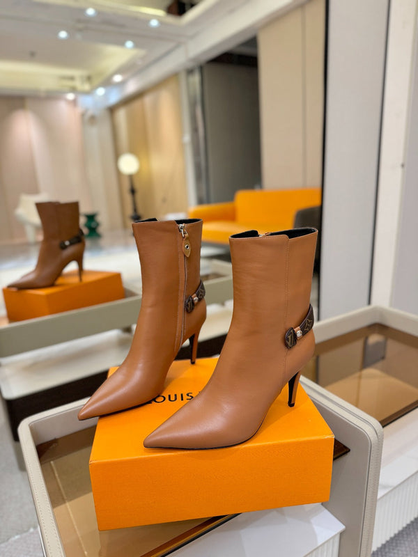 LV Legacy Ankle Boot 90mm Light Brown Caflskin 504778