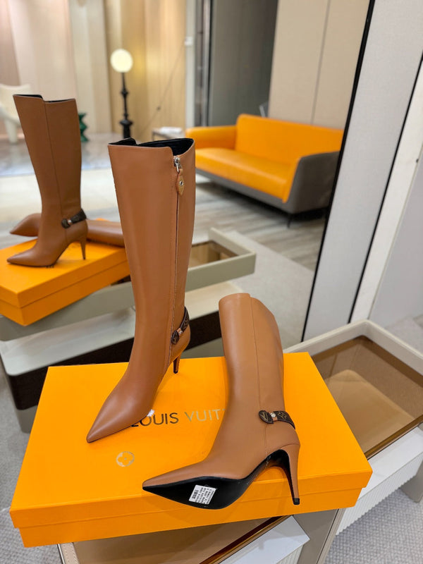 LV Legacy High Boot 90mm Light Brown Caflskin 504739