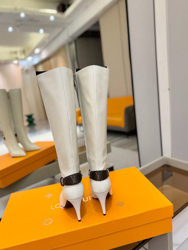 LV Legacy High Boot 90mm White Caflskin 504738