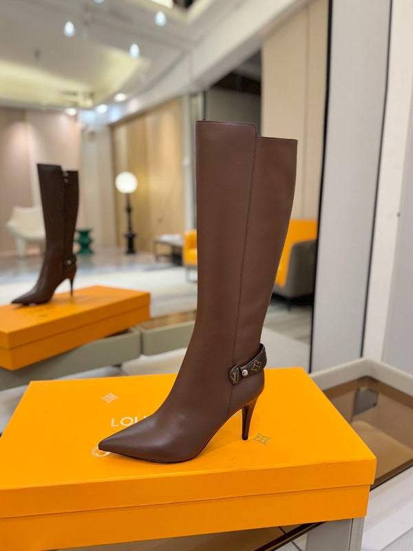 LV Legacy High Boot 90mm Chocolate Brown Calfskin 504737