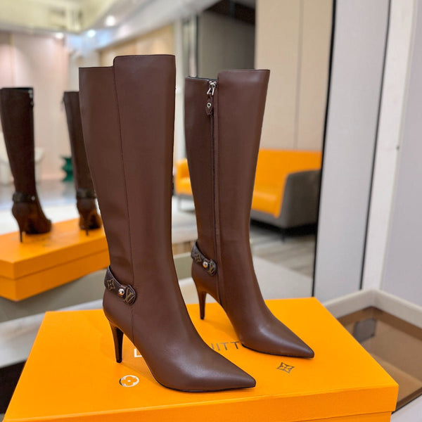 LV Legacy High Boot 90mm Chocolate Brown Calfskin 504737